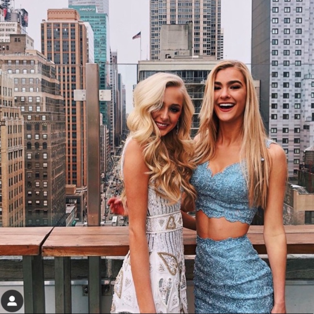 Sherri Hill Light Blue Two Piece